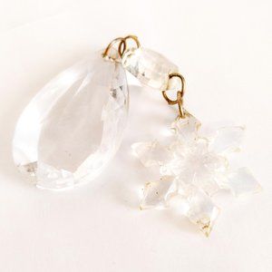 Vintage Snowflake Teardrop Ornament Chandelier Hanging Ceiling Christmas Decor